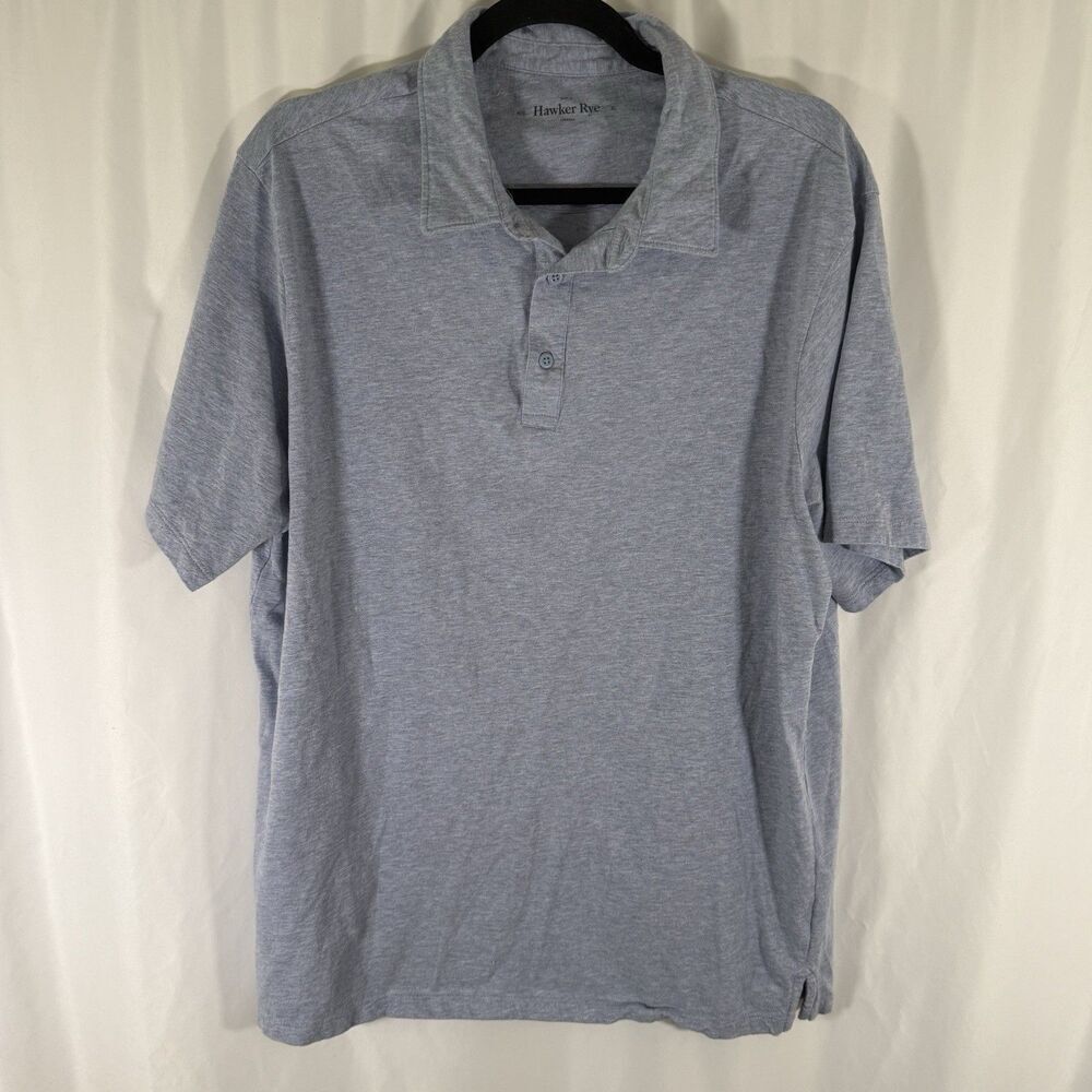 Hawker Rye Polo Shirt Men's XL Blue Heathered Short Sleeve 100% Cotton